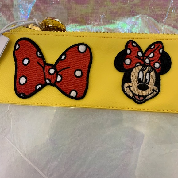 Stoney Clover Lane x Disney Minnie Mouse Fable Bow Flat Clear Pouch in Lemon - Picture 2 of 8
